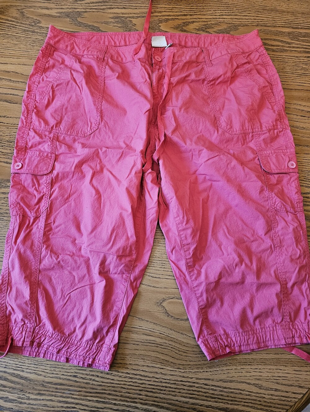 St. John's Bay Women’s Pink Cargo Capri - Casual Utility Style